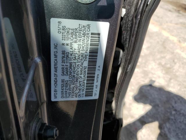 19UUB3F62JA006792 - 2018 ACURA TLX TECH+A Մոխրագույն լուսանկար 12