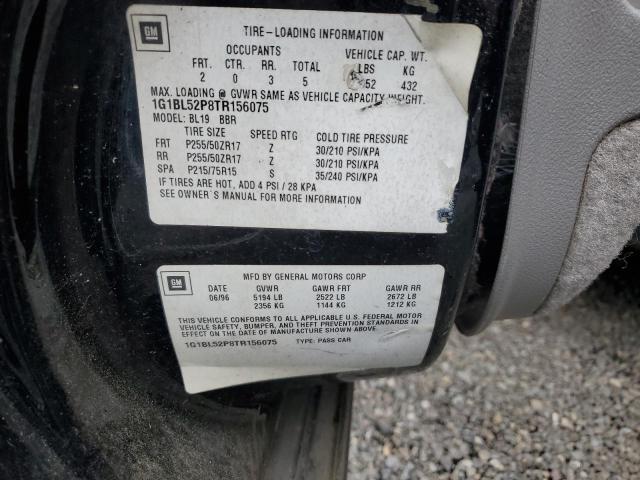 1G1BL52P8TR156075 - 1996 CHEVROLET CAPRICE / CLASSIC SS BLACK photo 12