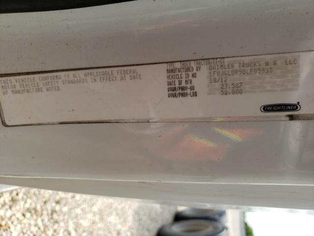1FUJGLDR9DLFG5935 - 2013 FREIGHTLINER CASCADIA 1 Սպիտակ լուսանկար 10