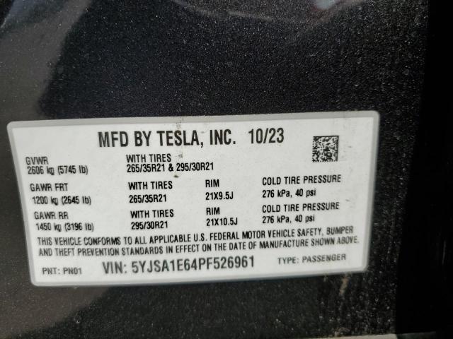5YJSA1E64PF526961 - 2023 TESLA MODEL S Qara foto 12