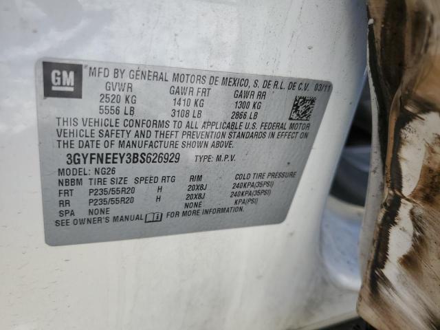 3GYFNEEY3BS626929 - 2011 CADILLAC SRX PERFORMANCE COLLECTION WHITE photo 13