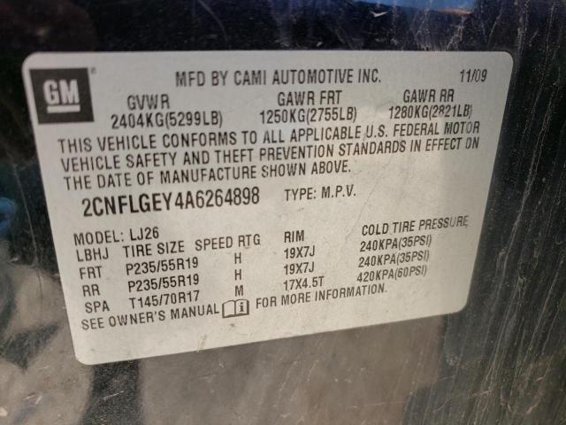 2CNFLGEY4A6264898 - 2010 CHEVROLET EQUINOX LTZ BLACK photo 14