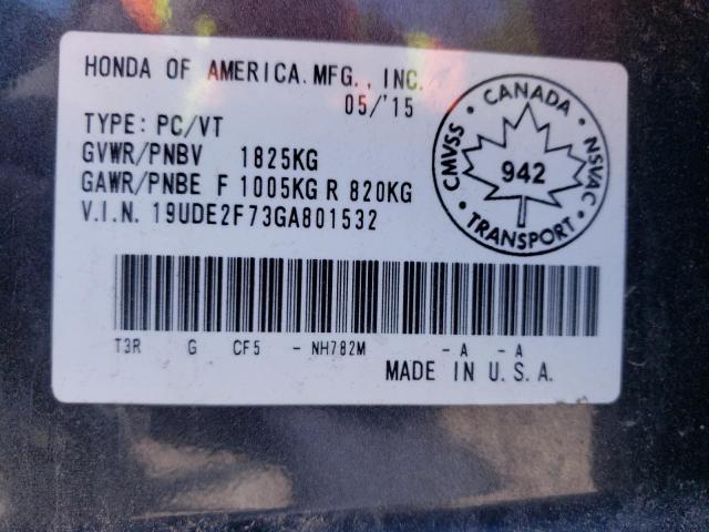 19UDE2F73GA801532 - 2016 ACURA ILX PREMIUM TECH GRAY photo 12