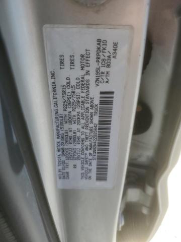 5TEGN92N42Z035642 - 2002 TOYOTA TACOMA DOUBLE CAB PRERUNNER SILVER photo 12