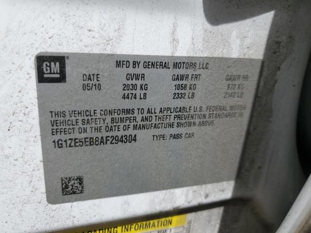 1G1ZE5EB8AF294304 - 2010 CHEVROLET MALIBU LTZ თეთრი ფოტო 12