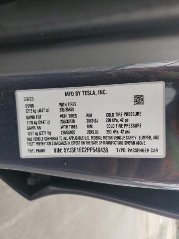 5YJ3E1EC2PF548438 - 2023 TESLA MODEL 3 灰色 照片 12