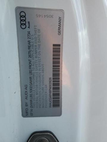 WAUCGAFH8FN002826 - 2015 AUDI S5 PREMIUM PLUS WHITE photo 12
