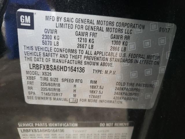 LRBFXBSA6HD164136 - 2017 BUICK ENVISION ESSENCE Սև լուսանկար 13