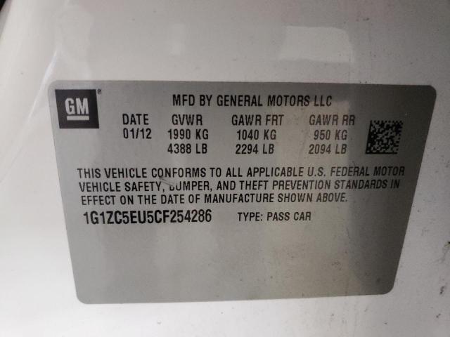 1G1ZC5EU5CF254286 - 2012 CHEVROLET MALIBU 1LT WHITE photo 10