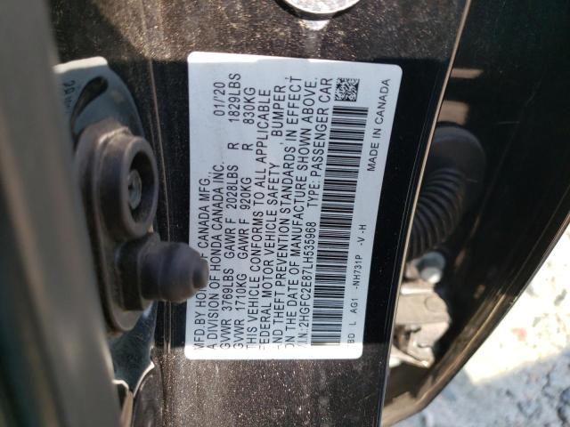 2HGFC2E87LH535968 - 2020 HONDA CIVIC SPORT 黑色 照片 13