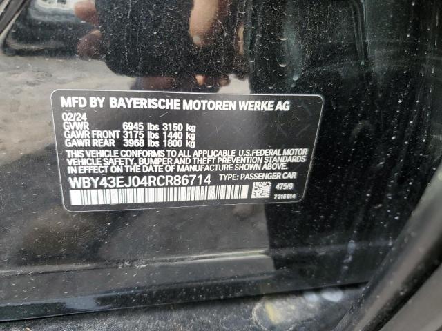 WBY43EJ04RCR86714 - 2024 BMW I7 EDRIVE50 BLACK photo 13