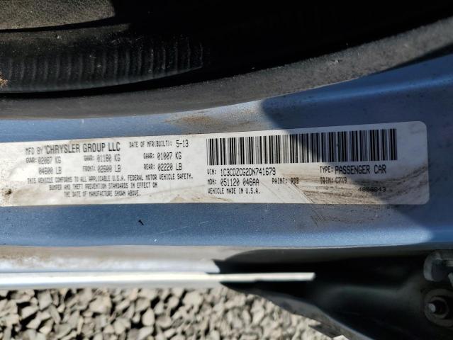 1C3CDZCG2DN741679 - 2013 DODGE AVENGER SXT TEAL photo 12