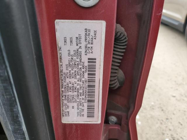 5TEGM92N43Z171967 - 2003 TOYOTA TACOMA DOUBLE CAB PRERUNNER RED photo 12