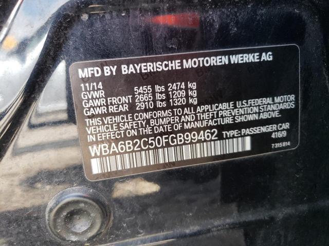 WBA6B2C50FGB99462 - 2015 BMW 650 I GRAN COUPE BLUE photo 12