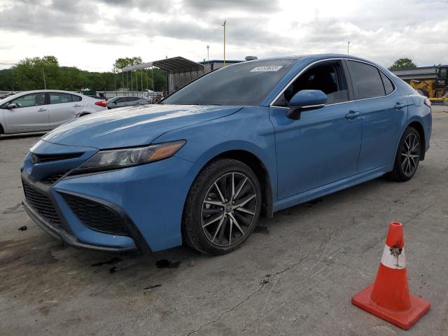 4T1T11AK1PU185349 - 2023 TOYOTA CAMRY SE NIGHT SHADE BLUE photo 1