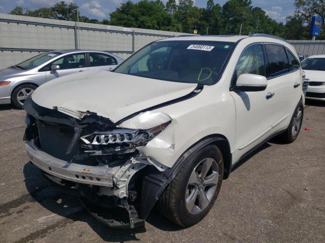 5FRYD3H2XEB010699 - 2014 ACURA MDX WHITE photo 1