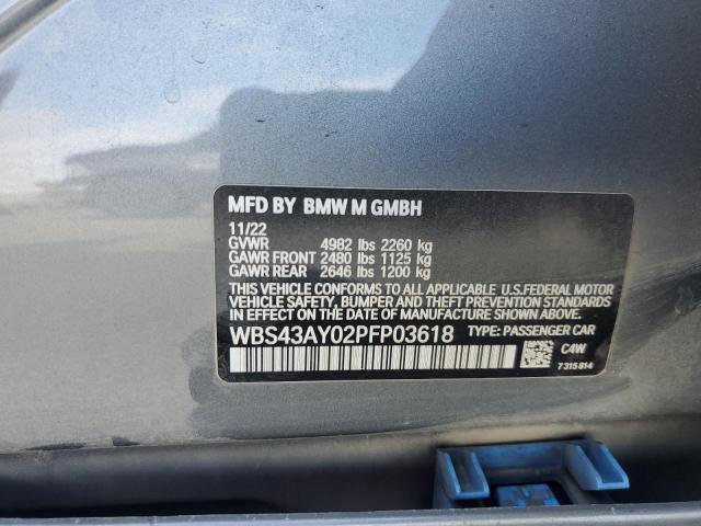 WBS43AY02PFP03618 - 2023 BMW M3 COMPETITION ნაცრისფერი ფოტო 12
