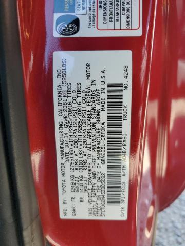 5TETU62N45Z005092 - 2005 TOYOTA TACOMA PRERUNNER ACCESS CAB RED photo 12