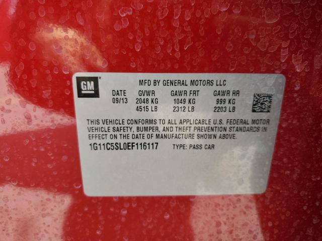 1G11C5SL0EF116117 - 2014 CHEVROLET MALIBU 1LT 红色 照片 12