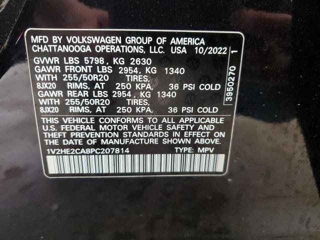 1V2HE2CA8PC207814 - 2023 VOLKSWAGEN ATLAS CROS SE Чорний фото 13