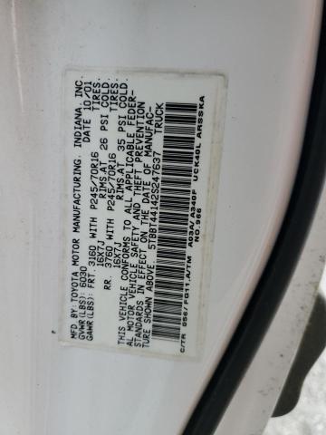 5TBBT44142S247637 - 2002 TOYOTA TUNDRA ACCESS CAB 白色 照片 12