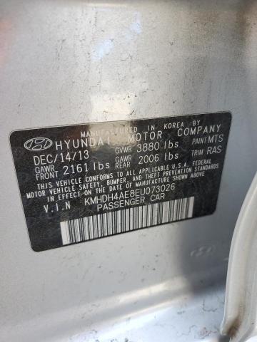 KMHDH4AE8EU073026 - 2014 HYUNDAI ELANTRA SE SILVER photo 12