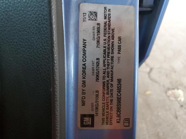 KL8CB6S98EC485346 - 2014 CHEVROLET SPARK LS 蓝色 照片 12