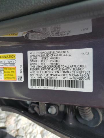 19XFL1H72PE001208 - 2023 HONDA CIVIC EXL იასამნისფერი ფოტო 13