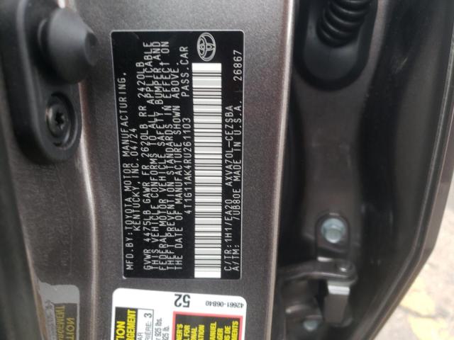 4T1G11AK4RU261103 - 2024 TOYOTA CAMRY SE NIGHT SHADE GRAY photo 13