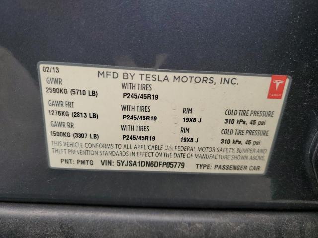 5YJSA1DN6DFP05779 - 2013 TESLA MODEL S TURQUOISE photo 12