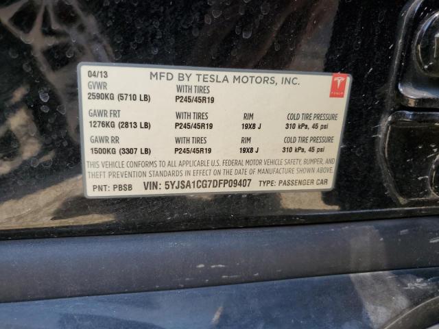 5YJSA1CG7DFP09407 - 2013 TESLA MODEL S Սև լուսանկար 12