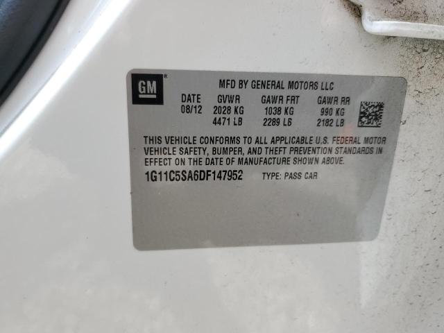 1G11C5SA6DF147952 - 2013 CHEVROLET MALIBU 1LT 白色 照片 12