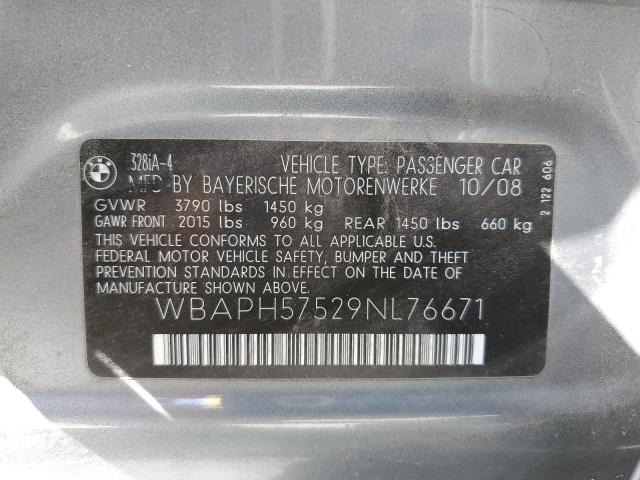 WBAPH57529NL76671 - 2009 BMW 328 I SULEV GRAY photo 12