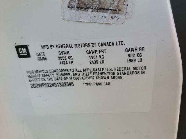 2G2WP522451332346 - 2005 PONTIAC GRAND PRIX 白色 照片 12