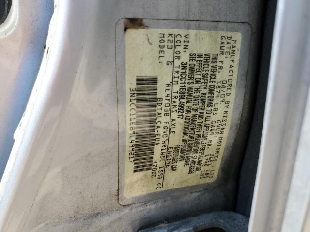 3N1CC11E89L499217 - 2009 NISSAN VERSA S SILVER photo 13