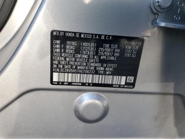 3CZRU5H57HG706232 - 2017 HONDA HR-V EX SILVER photo 13