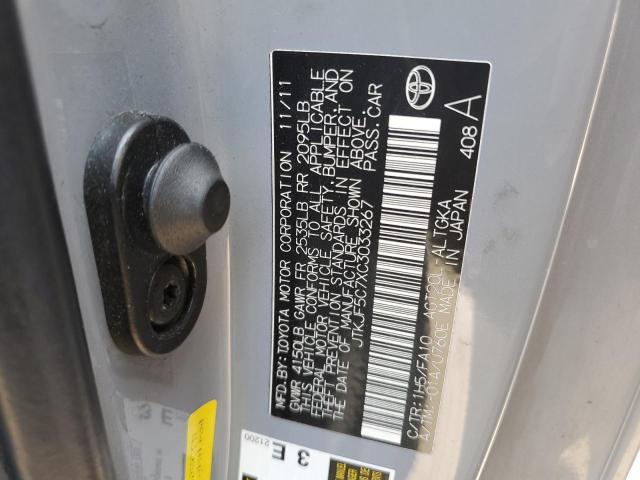 JTKJF5C7XC3033267 - 2012 TOYOTA SCION TC GRAY photo 12