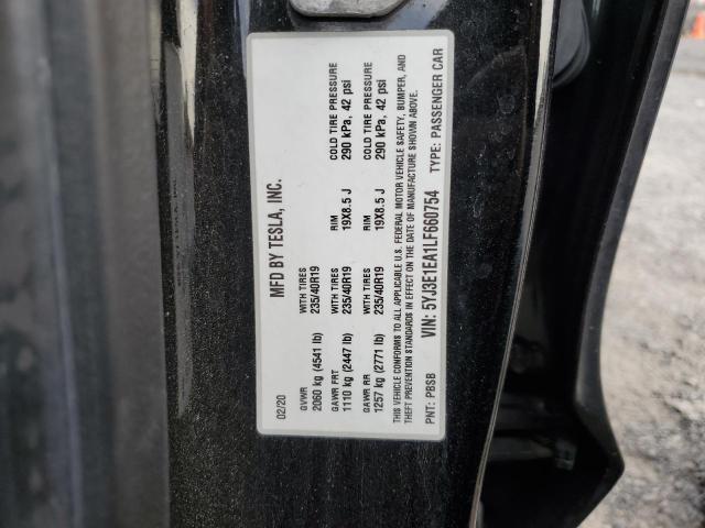 5YJ3E1EA1LF660754 - 2020 TESLA MODEL 3 BLACK photo 12