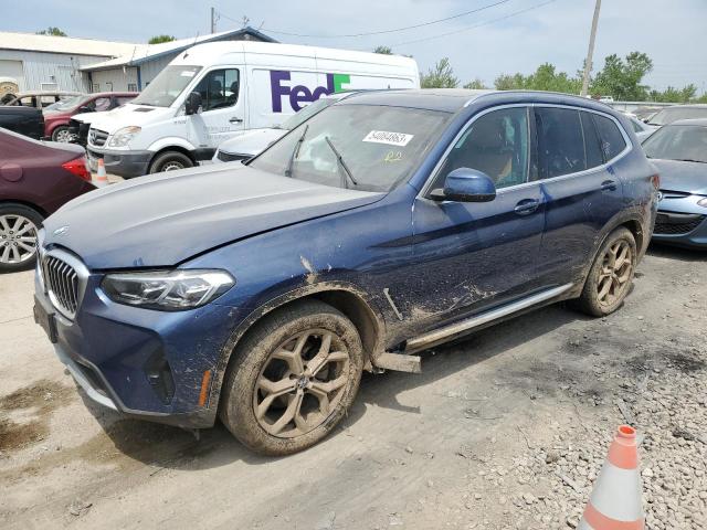 5UX53DP05N9L99046 - 2022 BMW X3 XDRIVE30I BLUE photo 1