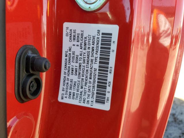 2HGFC3B70GH352192 - 2016 HONDA CIVIC EXL 红色 照片 12