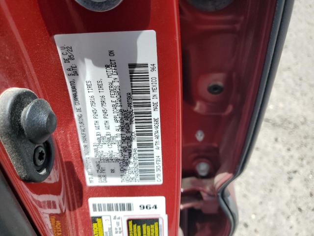 3TYAX5GN2NT057646 - 2022 TOYOTA TACOMA DOUBLE CAB 栗色 照片 12