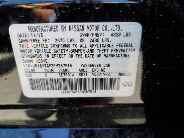 JN1BV7AP3FM357515 - 2015 INFINITI Q50 BASE BLACK photo 12