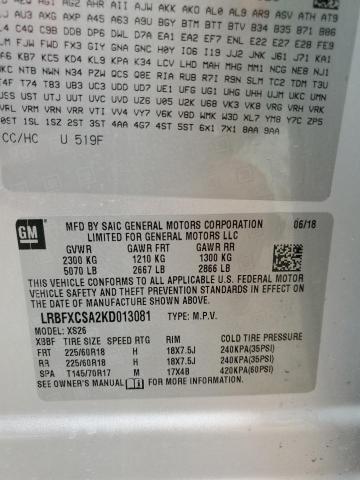 LRBFXCSA2KD013081 - 2019 BUICK ENVISION ESSENCE Gümüş fotoğraf 14