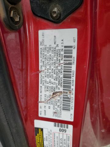 5TEUU42N76Z278716 - 2006 TOYOTA TACOMA ACCESS CAB წითელი ფოტო 12