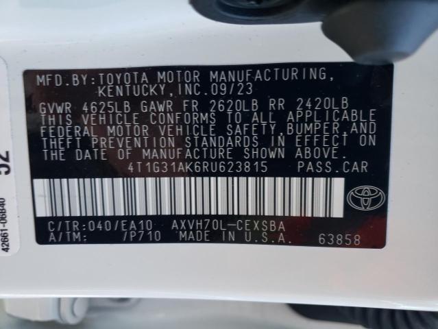 4T1G31AK6RU623815 - 2024 TOYOTA CAMRY SE NIGHT SHADE WHITE photo 13