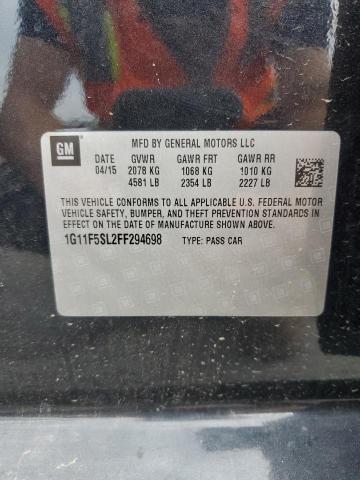 1G11F5SL2FF294698 - 2015 CHEVROLET MALIBU LTZ BLACK photo 13