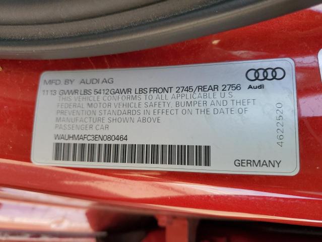 WAUHMAFC3EN080464 - 2014 AUDI A6 PRESTIGE წითელი ფოტო 12