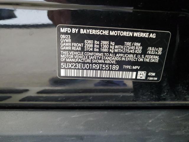 5UX23EU01R9T55189 - 2024 BMW X5 XDRIVE40I BLACK photo 13