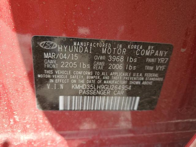 KMHD35LH9GU264954 - 2016 HYUNDAI ELANTRA GT RED photo 12