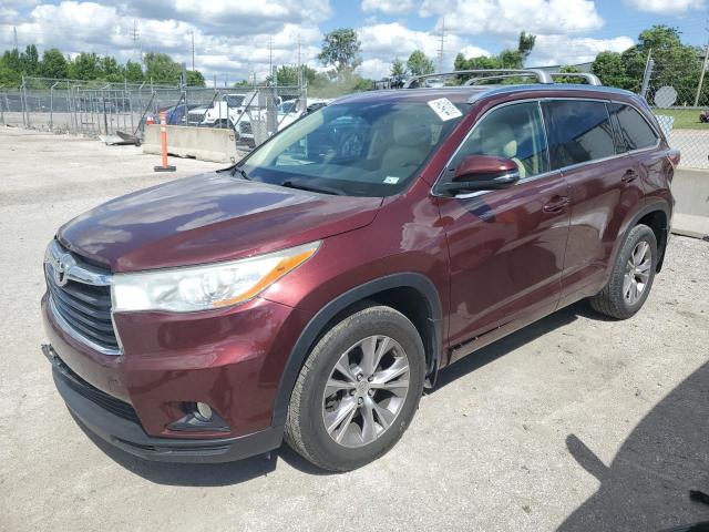 5TDJKRFH6ES048977 - 2014 TOYOTA HIGHLANDER XLE Bordo foto 1